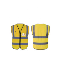 Hot Sale 100% Polyester Fabric Yellow Safety Vest Safety Vest With Logo